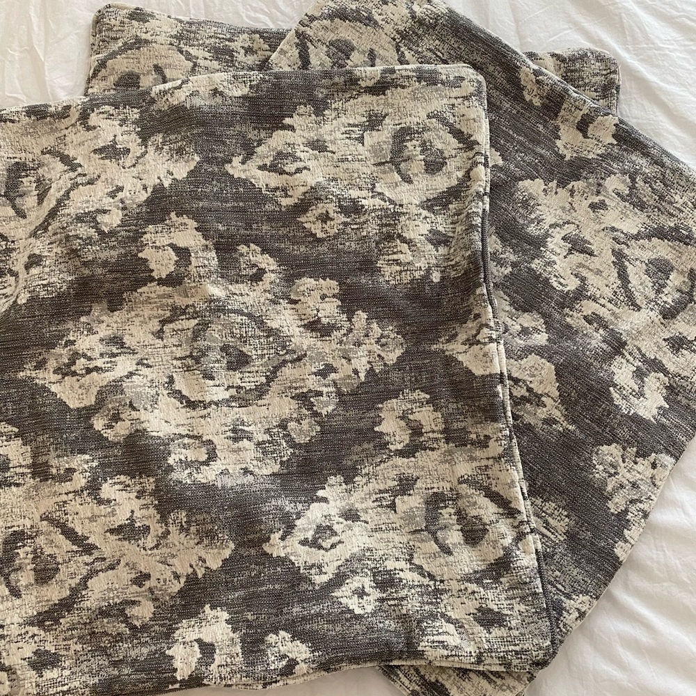 Gray and Cream Patterned Throw Pillows